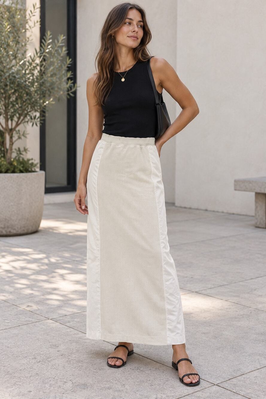 Blue Willi’s Denmark Ivory Cotton Knit Maxi Skirt Size M Lagenlook